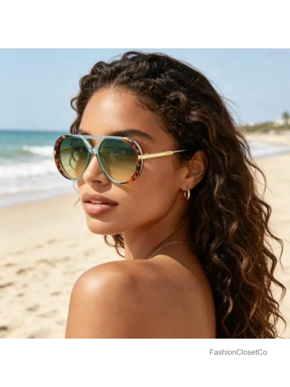 Oversized Retro Aviator Sunglasses for Women Men 70s Vintage Pilot Shades Metal